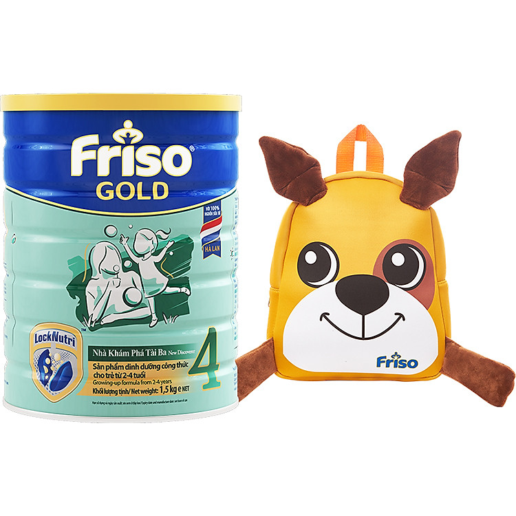 Sữa Bột Friso Gold 4 Cho Trẻ Từ 2-4 Tuổi 1.5kg + Tặng Balo Cún Con Xinh Xắn
