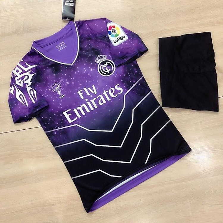 Mẫu Áo Bóng Đá Áo Đá Banh Đẹp Real Tím Đen Galaxy Cực Ngầu