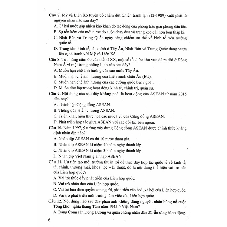 Bộ Đề Trắc Nghiệm Lịch Sử + Địa Lí 12 - Ảnh 4