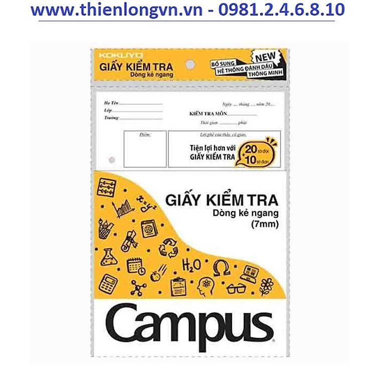 Giấy Kiểm Tra B5 Kẻ Ngang (30 tờ)