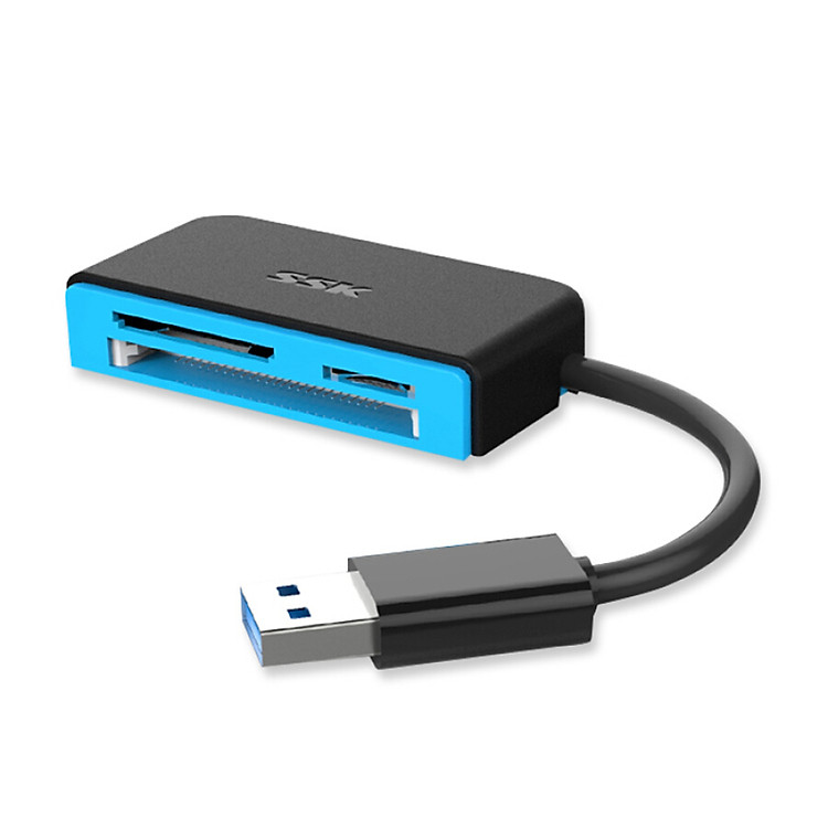 Đầu Đọc Thẻ Nhớ SSK SCRM330 Tốc Độ Cao USB3.0 Hỗ Trợ Đọc Cái Loại Thẻ TF SD CF