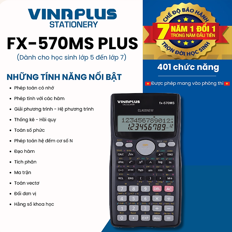 Máy Tính Học Sinh FX-570MS PLUS - Ảnh 2
