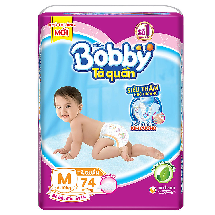 Tã Quần Bobby Ultra Jumbo Siêu Siêu Lớn M74 (Size M) - 74 Miếng
