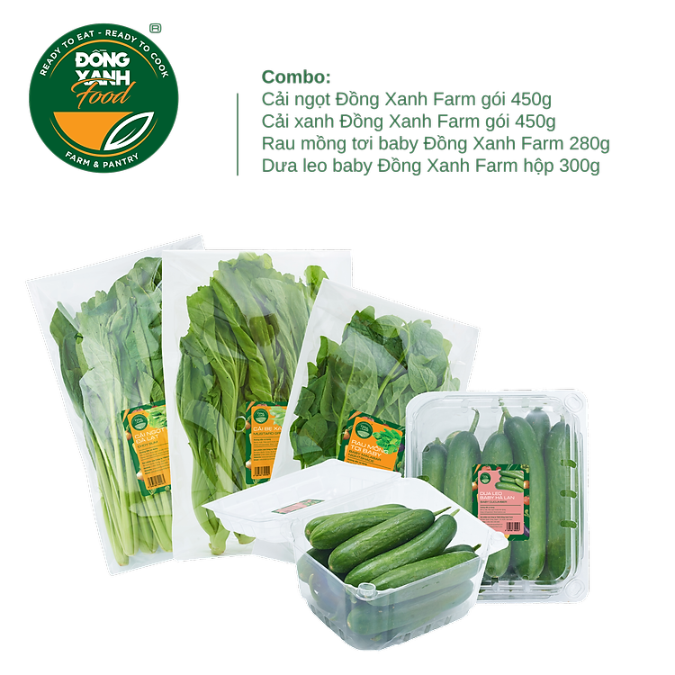 Combo 01 rau củ Đồng Xanh (4 món)