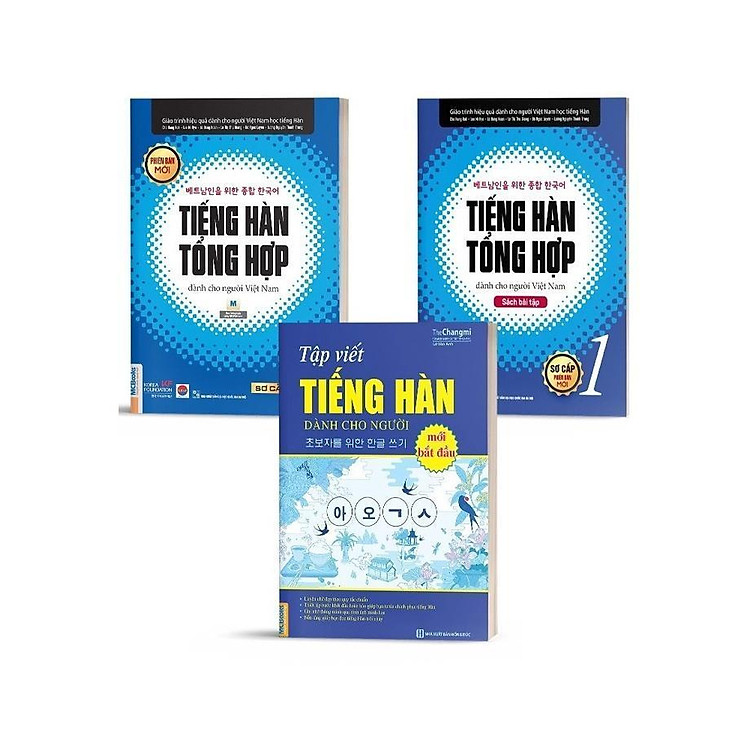 Sách - Tiếng Hàn Tổng Hợp Sơ Cấp Tập 1 - Giáo Trình + Sách Bài tập + Vở Tập Viết Tiếng Hàn - Combo 3 Cuốn - MCBooks
