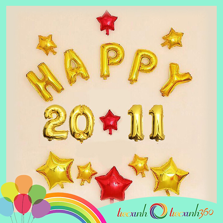 Bộ Bong Bóng Happy 20/11 Trang Trí Ngày Nhà Giáo