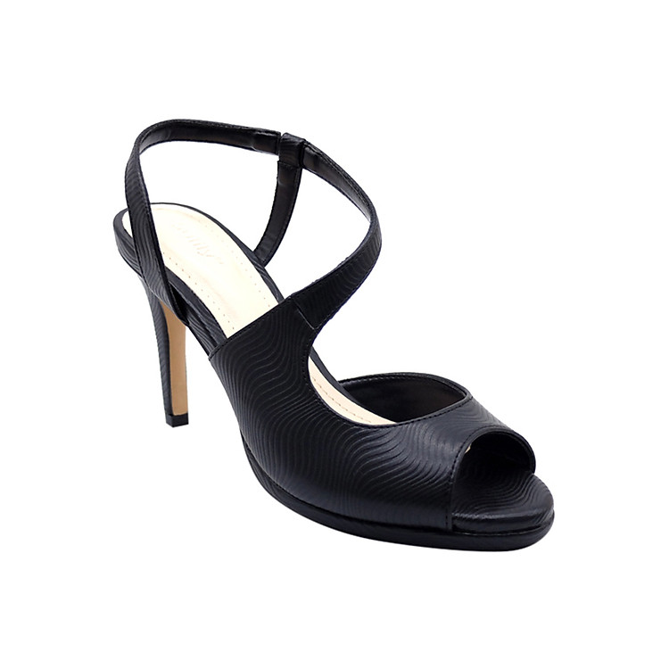 Giày Cao Gót Đúp Mỏng Hở Mũi Quai Hậu Sulily GD1-II18DEN