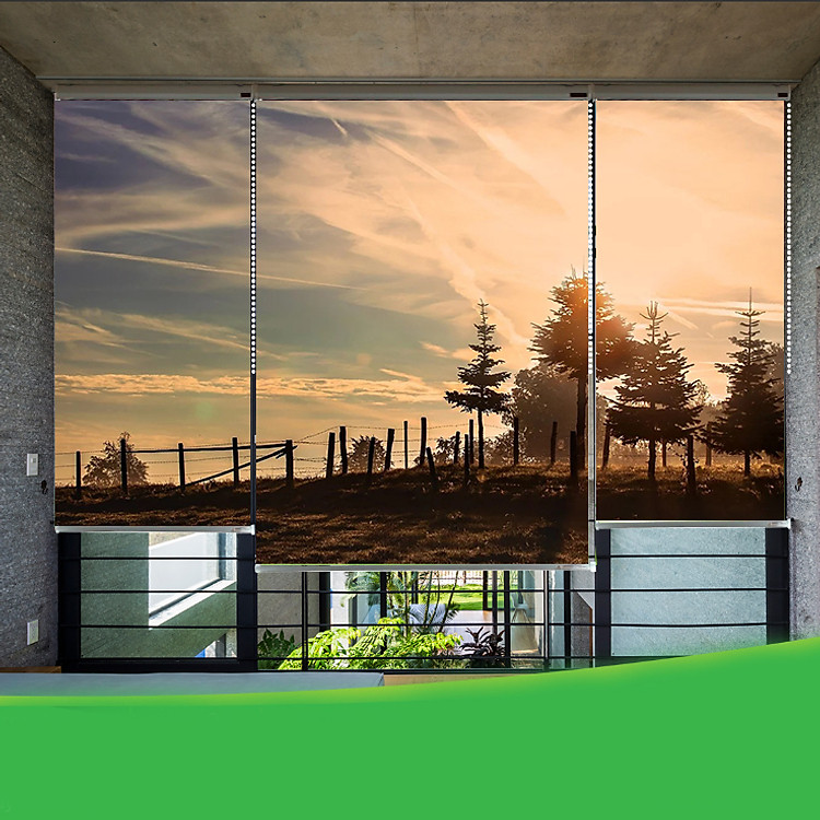 Rèm Tranh 3 Tấm Mẫu Bình Minh_SRI20