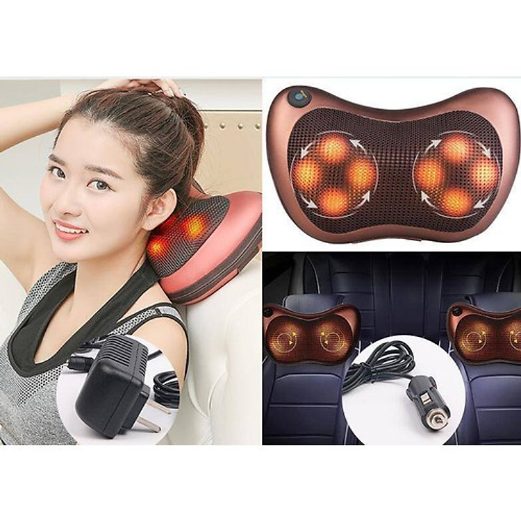 May matxa gối massage hồng ngoại 8 bi massage trị liệu. Tặng kèm dụng cụ ngoáy tai có đèn tiện lợi
