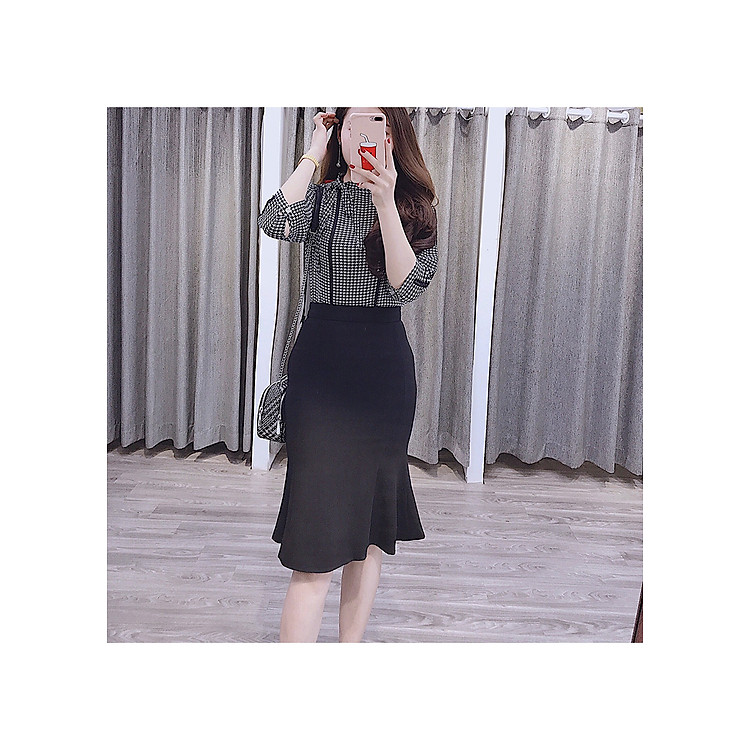 Chân váy đuôi cá 2 lớp công sở hàng cao cấp Cúc Fashion