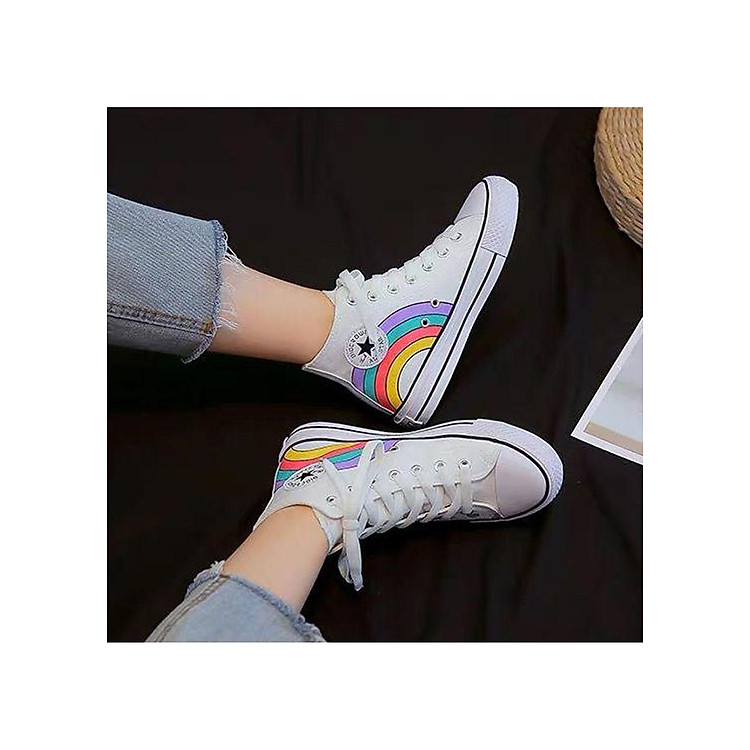 Giày Sneaker nữ cổ cao hình ngựa