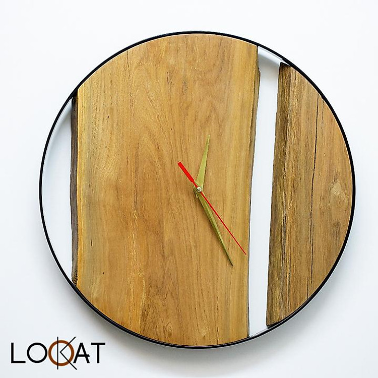 Đồng Hồ Treo Tường Décor Nhà Phong cách Retro Cổ Điển - Tinh Tế từ Gỗ Mộc Tự Nhiên DH12050047