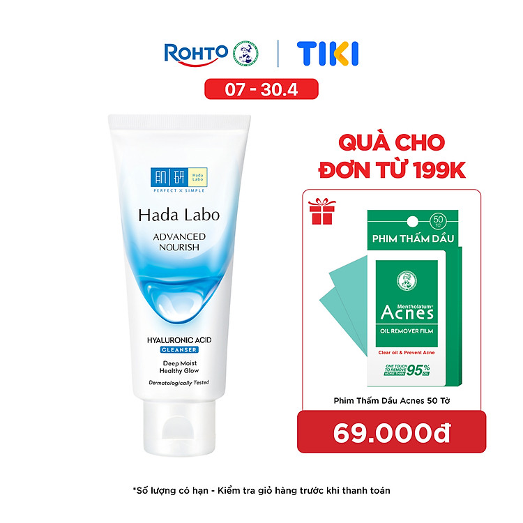 Kem rửa mặt dưỡng ẩm tối ưu Hada Labo Advanced Nourish Cleanser 80g