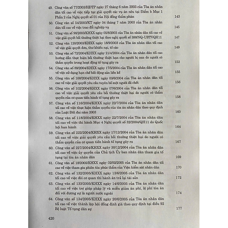 Hệ thống Công văn hướng dẫn nghiệp vụ của Tòa án nhân dân tối cao trong lĩnh vực Dân sự và Tố tụng Dân sự (từ năm 1986 đến năm 2023) - Ảnh 6