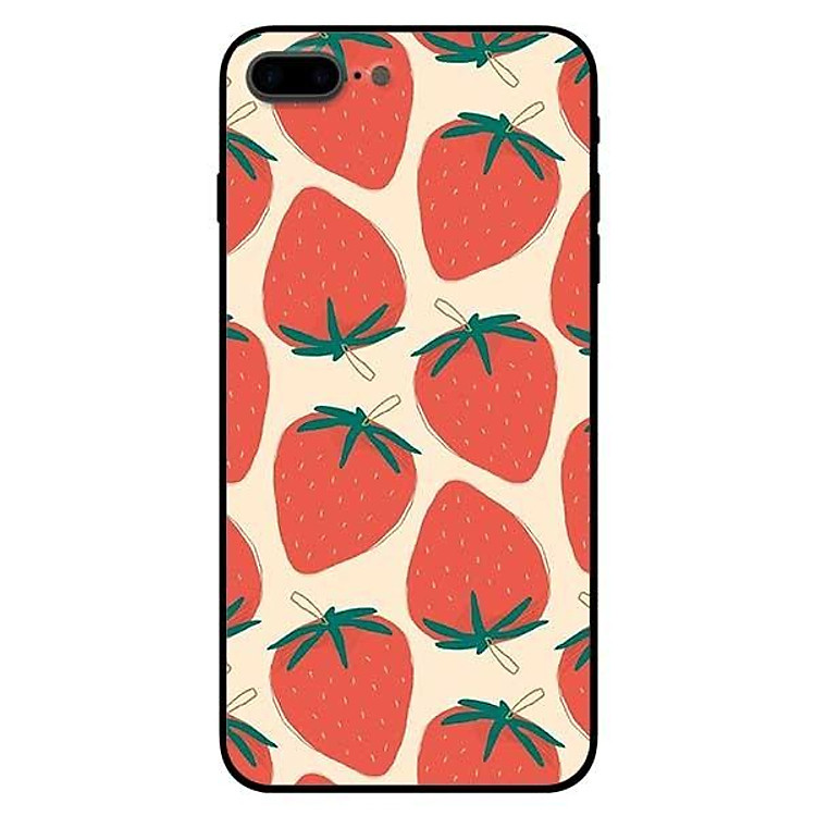 Ốp lưng dành cho iPhone 7 / iPhone 8 - iPhone Se 2020 - 7 Plus / 8 Plus mẫu Họa Tiết Dâu Đỏ