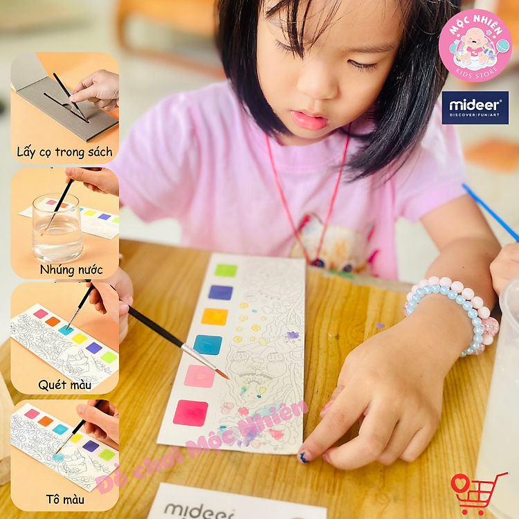 Đồ Chơi Tranh Tô Màu Nước Mideer Watercolor Painting - Wonderful Forest - Ảnh 6