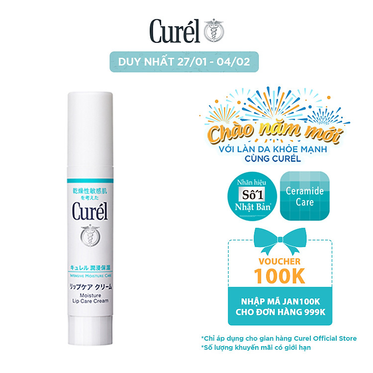 Son Dưỡng Môi Cấp Ẩm Chuyên Sâu Curel Intensive Moisture Care Moisture Lip Care Cream 4.2g (Không Màu)