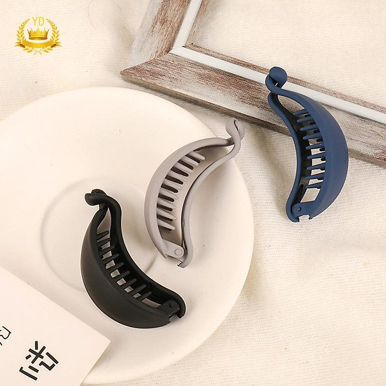 Kẹp Tóc Càng Cua Hình Quả Chuối Màu Kẹo Dễ Thương Thời Trang Cho Nữ