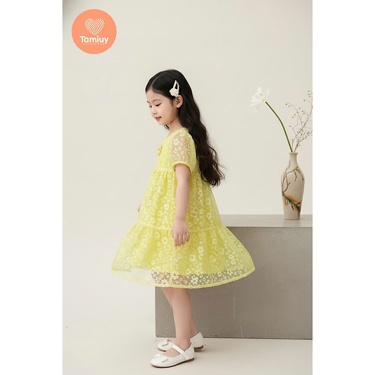 Đầm Xòe Babydoll Bé Gái Tamiuy Xẻ Tim Sau, Nhiều Màu (10-38kg)