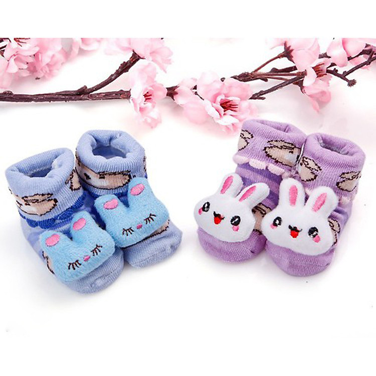 Combo 02 Đôi Vớ hình con vật cho bé sơ sinh Từ 0-3 Tháng tuổi (Giao họa tiết ngẫu nhiên)
