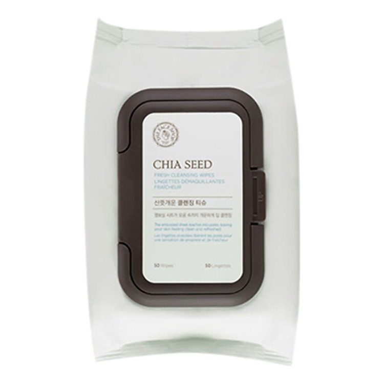 Khăn Giấy Tẩy Trang The Face Shop Chia Seed Fresh Cleansing Wipes 30400526 (50 Tờ)