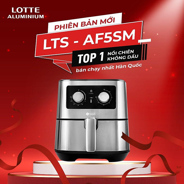 Nồi chiên không dầu LOTTE 5,5 lít model LTS - AF5SM - hàng chính hãng