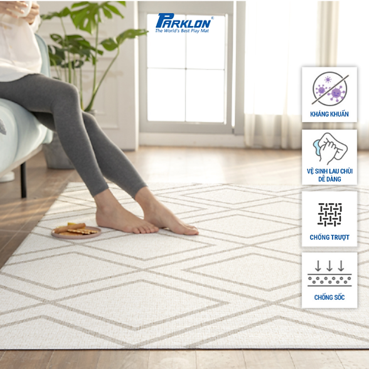 Thảm Em Bé Cao Cấp Parklon Hoa Văn 210x140cm Chính hãng Giá tốt - Hình ảnh 5