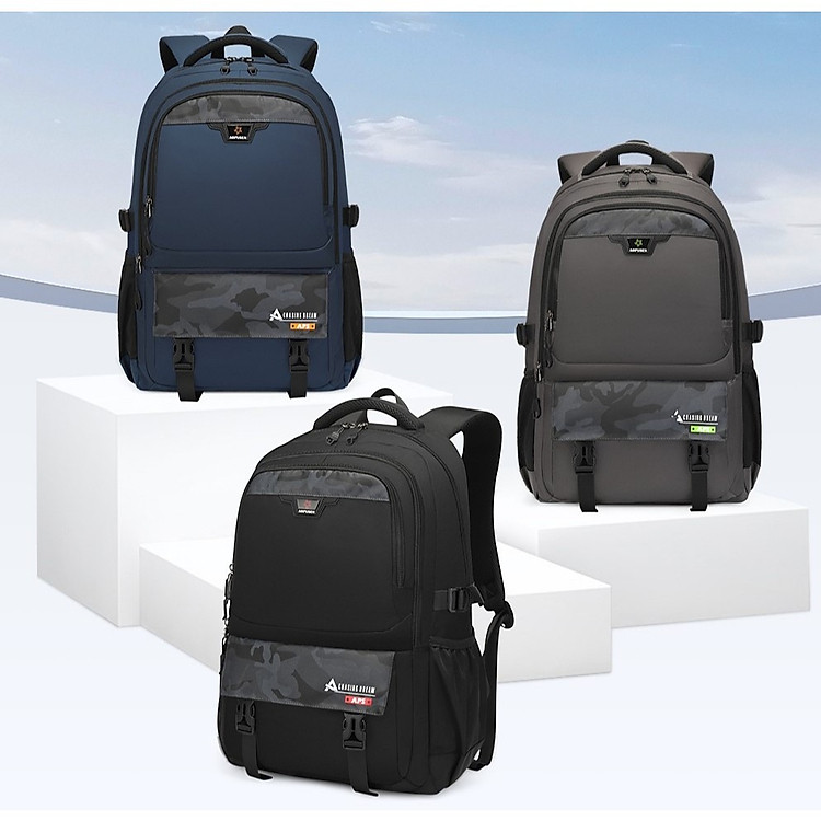 Balo học sinh AOPUSEN 10387 - Chống thấm nước (Màu xám) - Ảnh 7