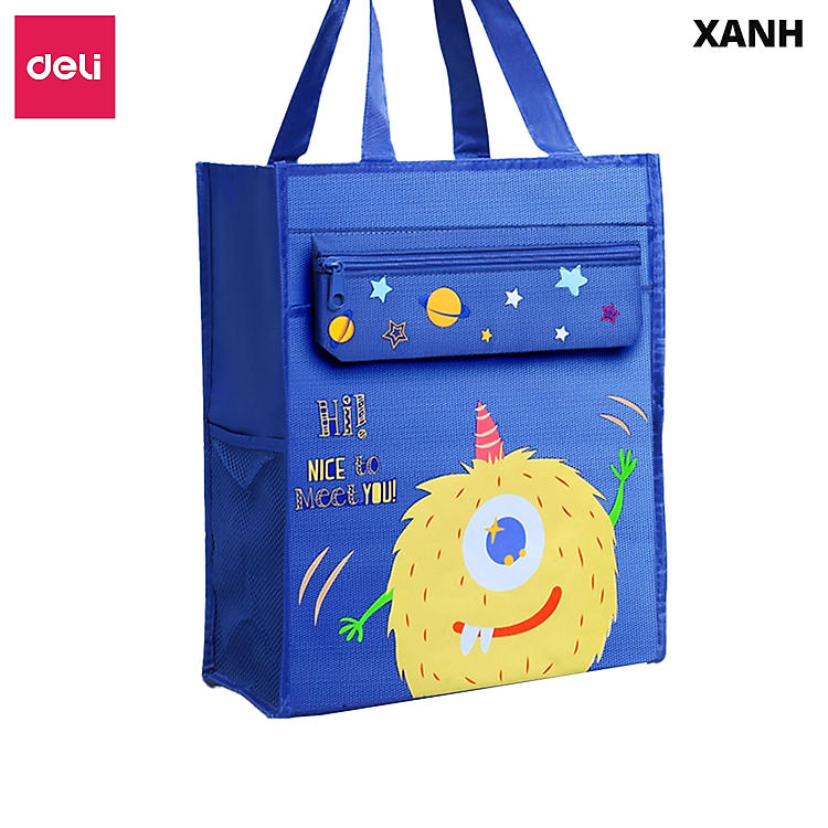 Túi Tote Deli Vải Canva Chống Nước (Màu xanh) - Ảnh 6