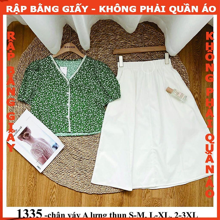 Rập Giấy Mã 1335 Chân Váy A Lưng Thun (Bản Vẽ)