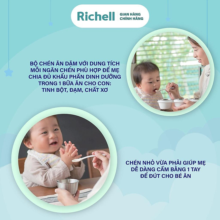 Bộ chén ăn dặm inox Richell Nhật Bản Chính hãng Giá tốt - Hình ảnh 5