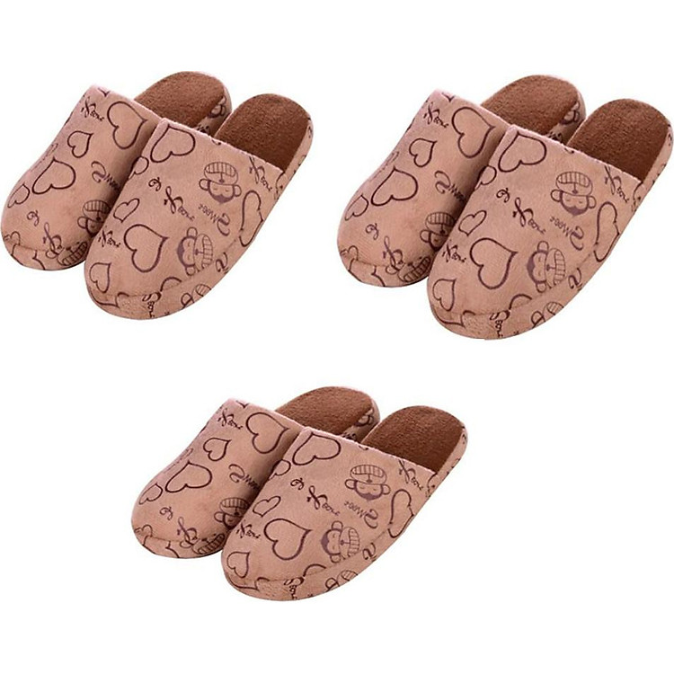 Combo 3 Đôi Dép bông đi trong nhà hình khỉ