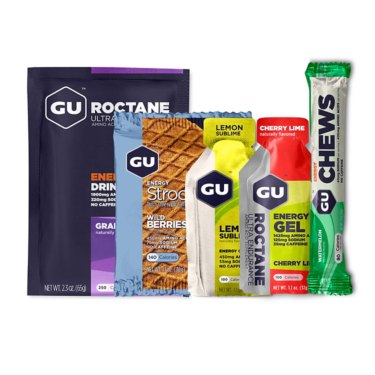 Combo Năng Lượng GU Energy - Mixed Combo Gel, Chews, Drinkmix & Bánh Quế Stroopwafel (Giao vị ngẫu nhiên)