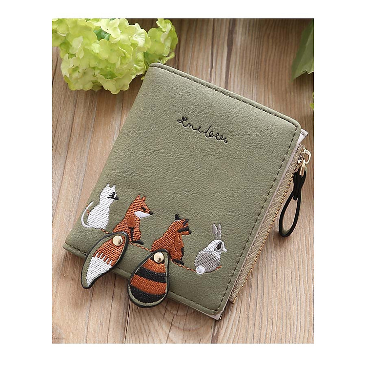 Ví nữ cầm tay mini thời trang sốc nâu nhiều ngăn M1 Shalla