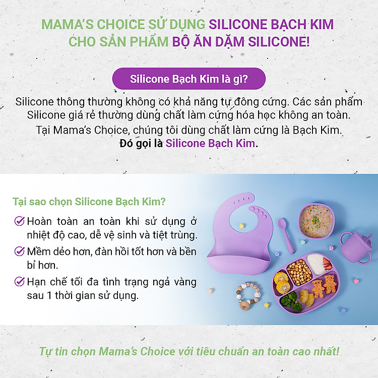 Yếm Ăn Dặm Silicone Mama's Choice Cao Cấp Chính hãng Giá tốt - Hình ảnh 2