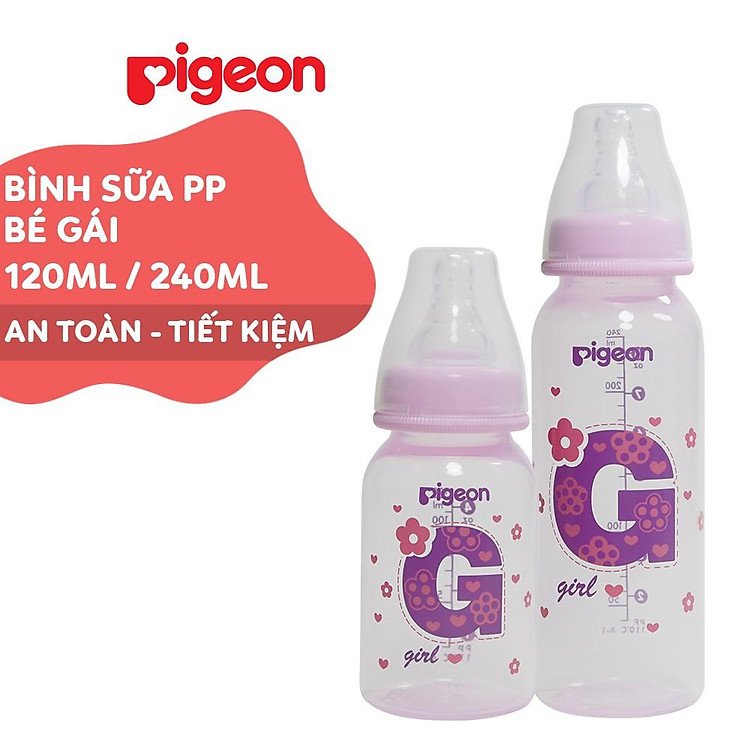 Mua Bình sữa Pigeon cổ hẹp 120ml/240ml Uy tín Ưu đãi - Hình ảnh 2
