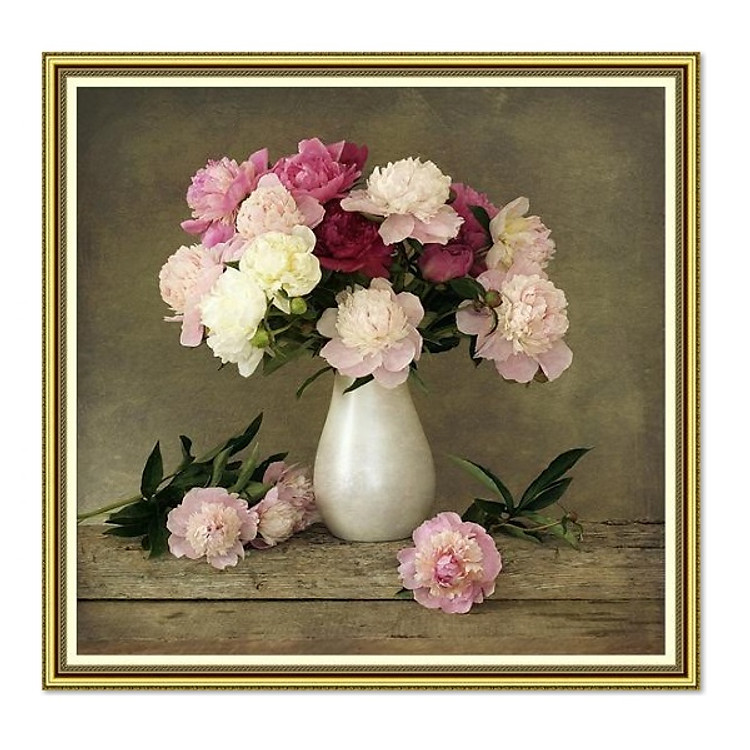 Decal dán tường khung tranh lọ hoa hoa đẹp LunaCV-0110K