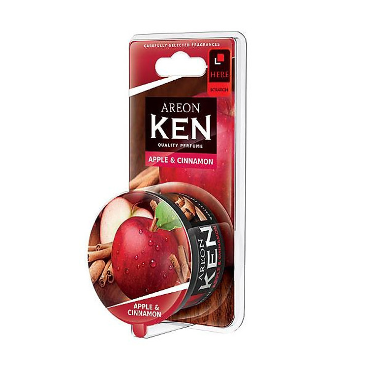 Sáp thơm ô tô hương Táo Quế AREON Ken Apple & Cinnamon - NHẬP KHẨU BULGARIA