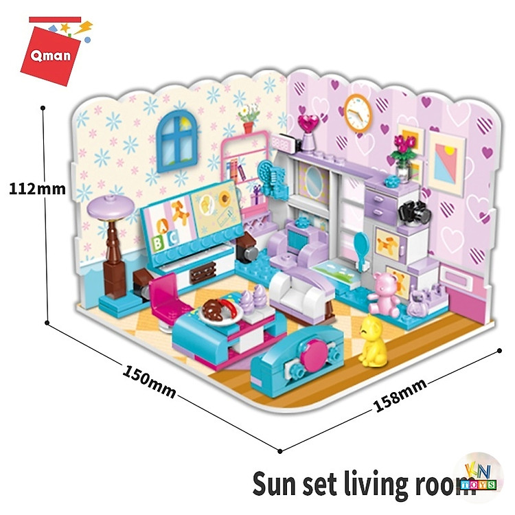 Đồ Chơi Lắp Ghép Qman 4801 - Phòng Bé Gái Chính hãng Giá rẻ - Hình ảnh 5
