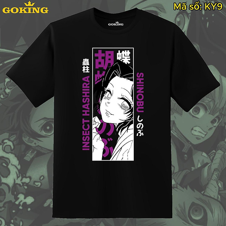 Áo thun nữ in hình Shinobu Kimetsu No Yaiba, mã KY9. Áo phông Thanh Gươm Diệt Quỷ Demon Slayer