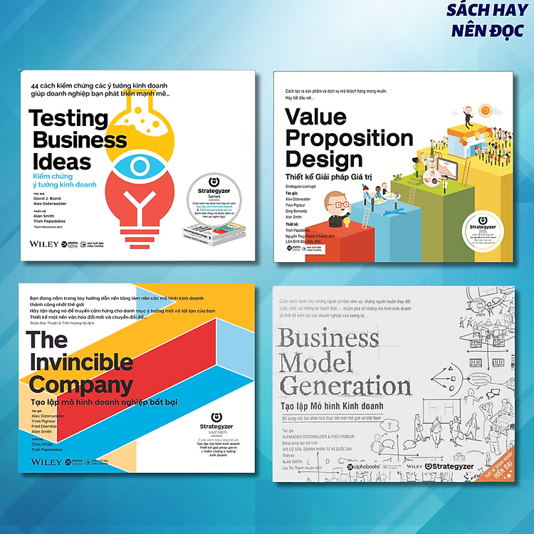 Sách - Bộ Binh Pháp Cho Doanh Nghiệp (4 cuốn): Thiết kế Giải Pháp Giá Trị + Tạo Lập Mô Hình Kinh Doanh + Tạo Lập Mô Hình Doanh Nghiệp Bất Bại + Kiểm Chứng Ý Tưởng Kinh Doanh