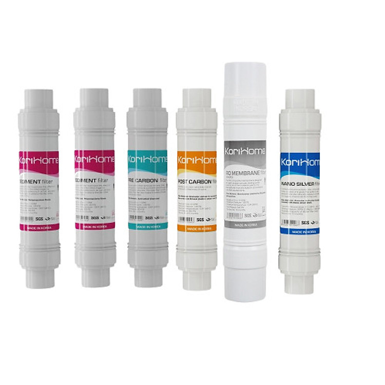 COMBO ĐẦY ĐỦ 6 LÕI LỌC DÀNH CHO MÁY WPK-818,Wpk-838,Wpk-605,Wpk-813..... KORIHOME