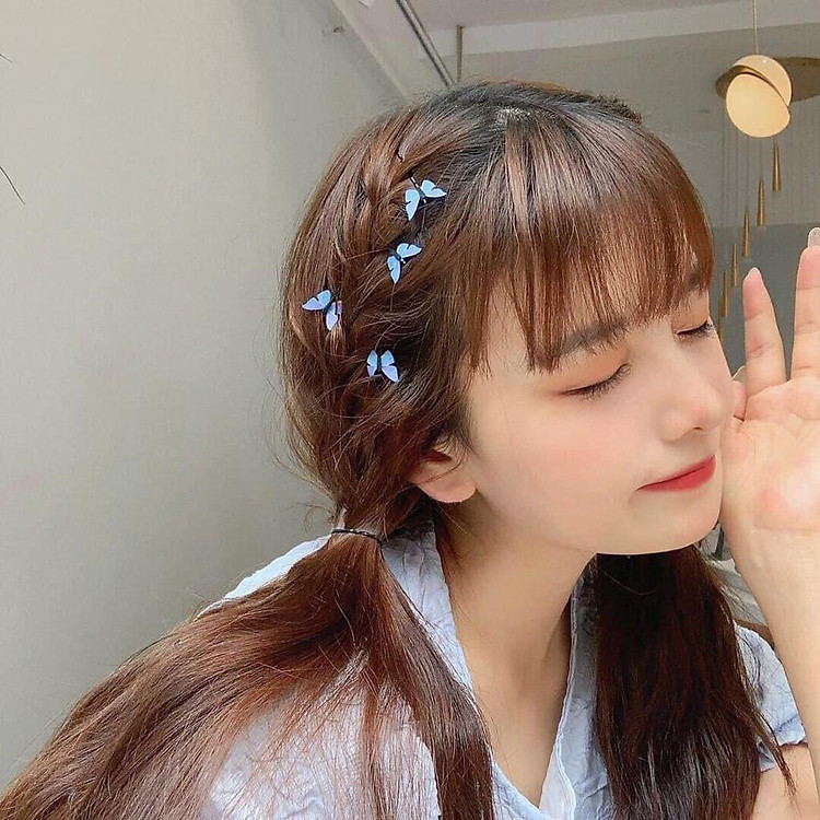 1 Vỉ 4 cái Cặp Ghim Hồ Điệp Kẹp Tóc Cặp Ghim Hồ Điệp Xinh Xắn Đáng Yêu Cho Nữ