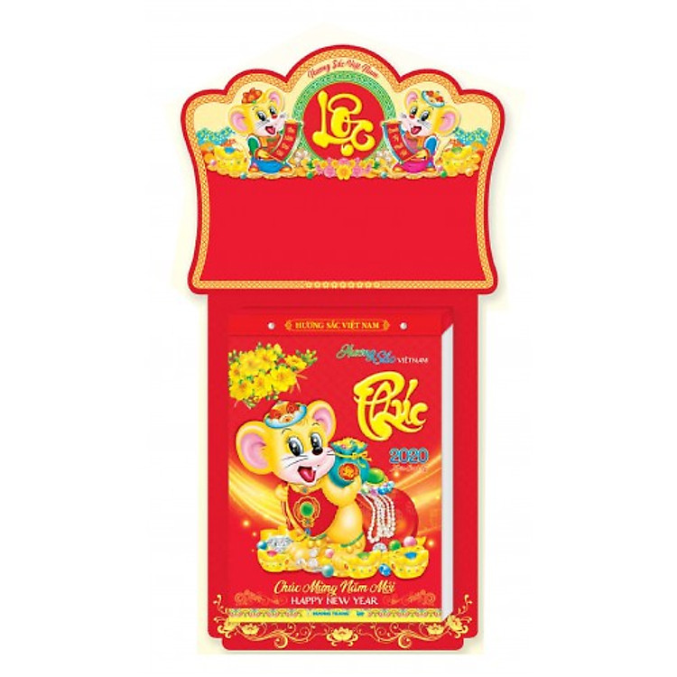 LỊCH BLOC 2020 - HƯƠNG SẮC VIỆT NAM - BLOC SIÊU CỰC ĐẠI HT - ĐẦU TREO CANH TÝ PHÁT LỘC