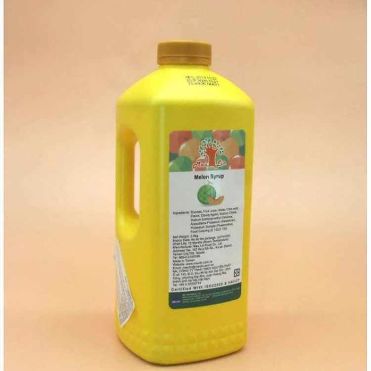 Siro Dưa lưới MauLin (MauLin Melon Syrup) Chai 2.5Kg - Nguyên liêu pha chế trà sữa hương thơm hảo hạng