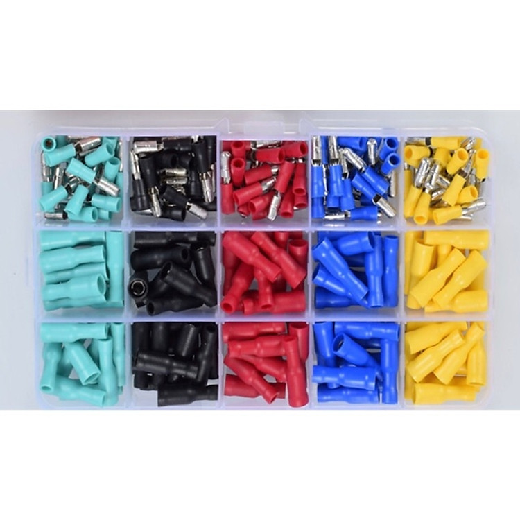 Bộ 100 đầu có ghim cos nối dây điện 5 màu