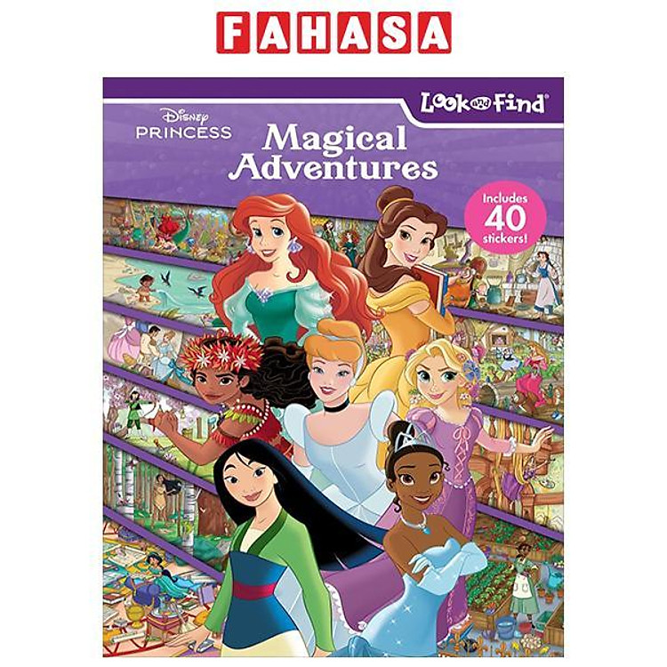 Sách ngoại văn: Look And Find Sticker Book Disney Princess Magical Adventures