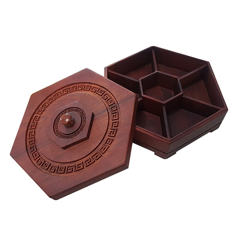 Khay mứt tết gỗ hương đỏ Nam Phi Goldseee