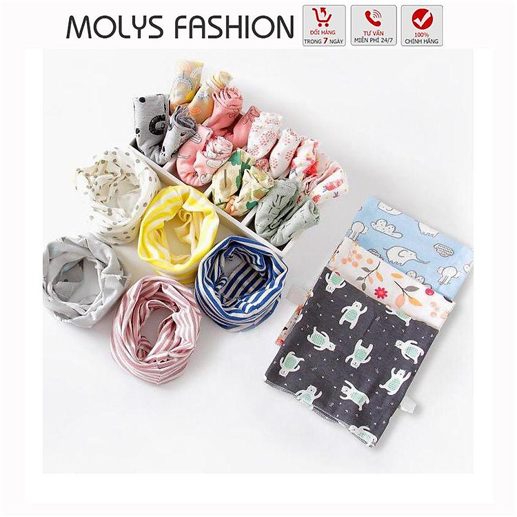 Khăn ống cotton giữ ấm cổ thời trang đa năng cho bé trai/gái