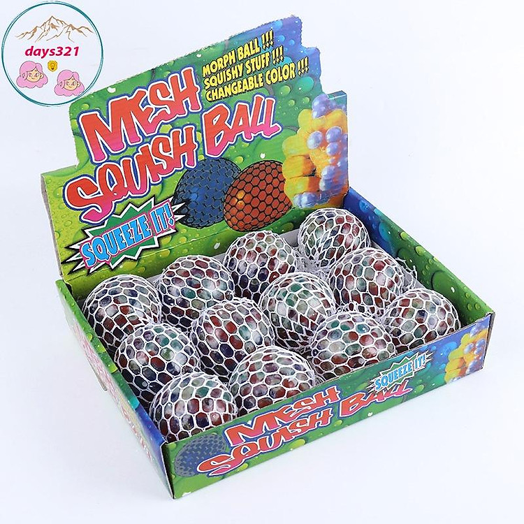 Bóng lưới slime hạt nở, trứng lưới Squishy, bóng nho thú vị xả stress hiệu quả loại nhỏ 4,5cm